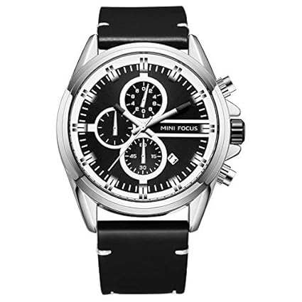 Mini Focus Luxury Mens Watch,Top Brand Dual Quartz Watch,Chronograph Casual Fashion Waterproof Stainless Steel Back Male Wristwatch MF0130G.02
