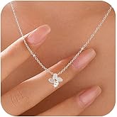 SUYACS 14k Gold Plated Lucky Leaf Necklaces for Women 925 Sterling Silver Tiny Leaves with Cubic Zirconia Pendant Necklace Trendy Simple Chain Valentiness Jewelry Gifts to Daughter Friends