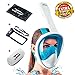 Snorkel Mask Full Face for Kids and Adults - Anti-Fog and Anti-Leak Easybreath Snorkeling Gear - Dive Scuba Mask with 180 Panoramic View and 4 Bonus Items as Snorkel Set (White-Blue, S/M)