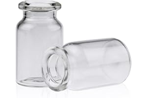 ALWSCI Borosilicate Glass Clear Flat Bottom Crimp Headspace Vial, Beveled Finish, Short Neck, 6 ml Capacity, 22x38 mm, Case of 100