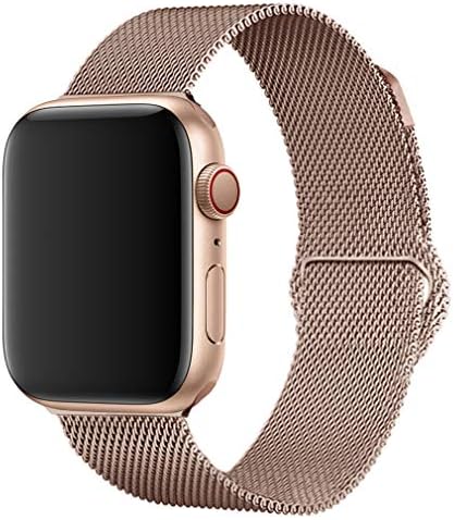 OROBAY Compatible with Watch Band 38mm 40mm, Stainless Steel Milanese Loop with Magnetic Closure Replacement Band Compatible with Watch Series 4 Series 3 Series 2 Series 1, Champagne Gold Band
