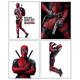 Deadpool --- Set of 4 PHOTO PRINTS / Mini POSTERS of the HIT Marvel Comics Movie starring Ryan Reynolds as Wade Wilson