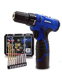 Taladro inalámbrico ACDelco ard12126s1 Li-Ion 12 V controlador de 2 velocidades + 10 bits batería cargador, 205 in-lbs