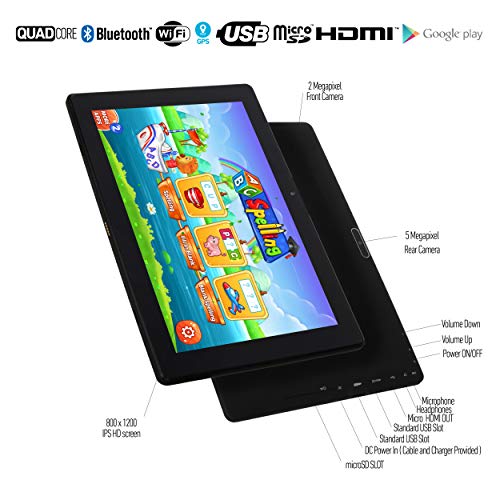 [4 Bonus Item] Simbans TangoTab 10 Inch Kids Tablet with RED Bumper Case 2019 Model | 2GB RAM, 32GB Disk, Android 8.1 Oreo | WiFi, USB, HDMI, Bluetooth | 2+5 MP Camera Computer PC - Thumbnail 5