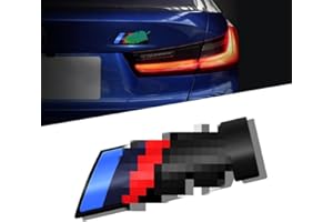 QOMAGO Car M 3 Color Emblem Badge Replacement Accessories Fit for Trunk Lid Rear Car Side Decoration（Black M）