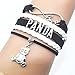 HHHbeauty Infinity Panda Bracelet Bear Panda Cuff Charm Bracelet Panda Jewelry For Women, Men, Adult Panda Lovers (Black and White)