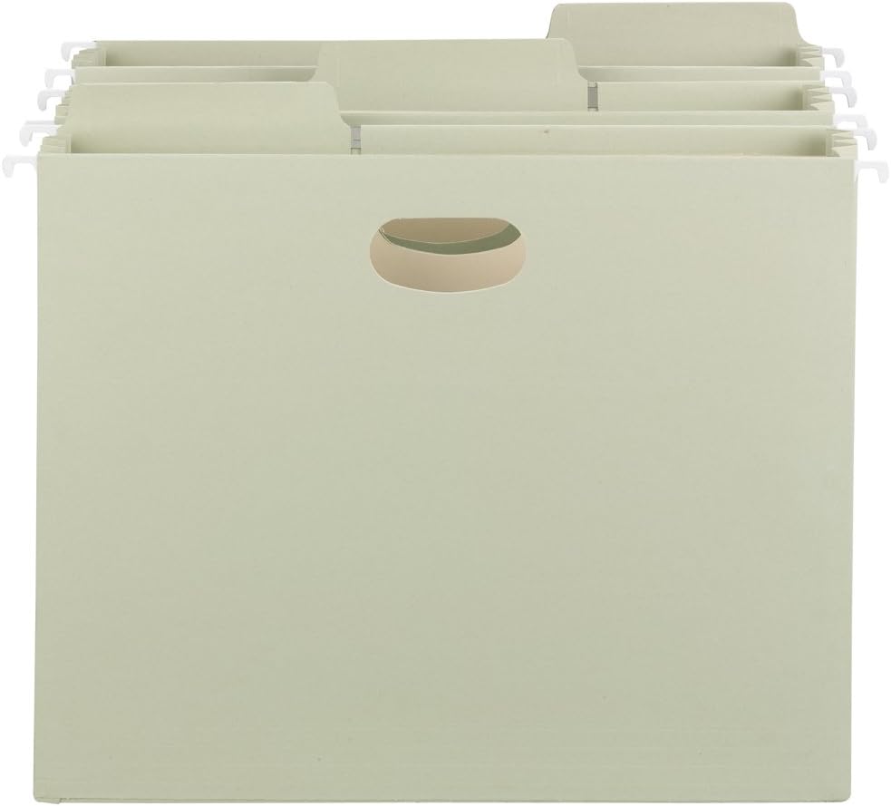 Smead FasTab Hanging File Pocket, 1/3-Cut Built-in Tab, 3-1/2" Expansion, Letter Size, Moss, 3 per Pack (64293) : Hanging File Folders : Office Products