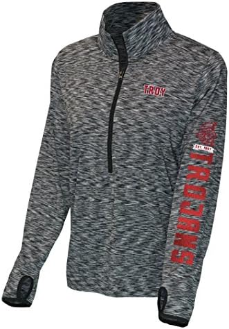 NCAA Troy State Trojans Women's Front Zip Space Dye, Medium, Black