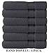 COTTON CRAFT Ultra Soft Hand Towels - 6 Pack - 16x28-100% Cotton Face Towels - Absorbent Quick Dry Everyday Luxury Hotel Bathroom Kitchen Spa Gym Shower Pool Camp Picnic Dorm - Easy Care - Charcoal