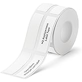 NIIMBOT M2/M3 Self-Laminating Label Sticker 0.59''×1.97'' for Small Business Home Essential Oils Perfumes Cosmetics Sample Bottles Waterproof Oil-Proof Wear and Scratch Resistant, White