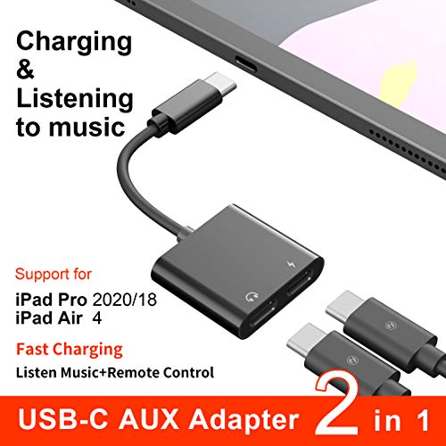 USB C Headphone Adapter,60w Fast Charge,Wingstek Dual TypeC Audio