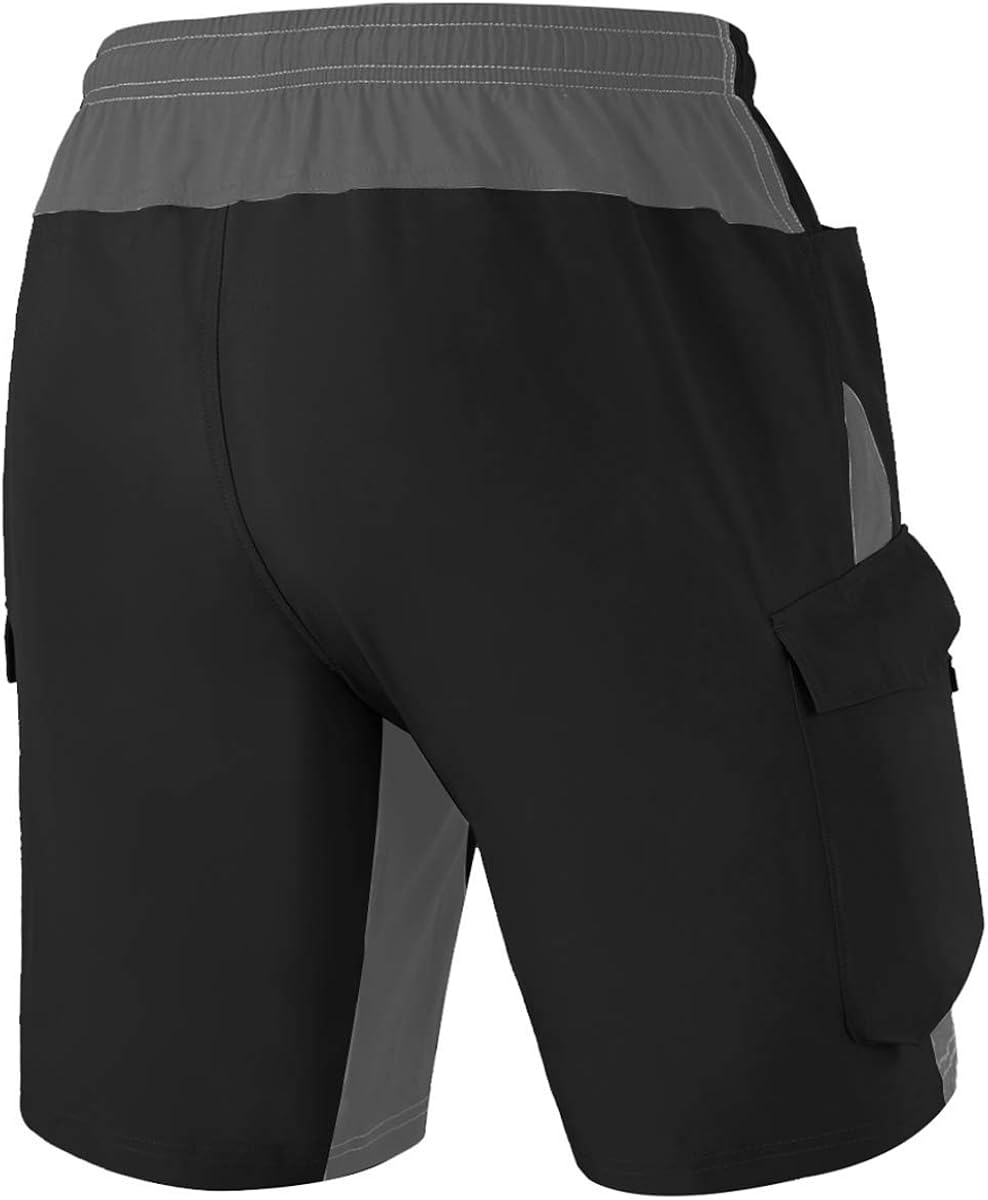 Men's Mountain Bike Shorts 3D Padded Bicycle MTB Shorts Loose-fit Lightweight MTB Cycling Shorts: Clothing