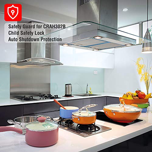 Electric Cooktop, ECOTOUCH 12" Radiant Electric Cooktop Built-in Electric Stove, 240V Electric Stove 2 Burners, Kid Safety Lock, 9 Heating Level