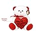 KINREX Soft Stuffed Teddy Bear - Happy Valentine's Day Bear for Girlfriend, Boyfriend, Wife, Husband - White with Red Message & Heart Pillow - 11.81