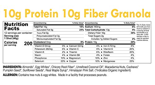 image for KPX Keto Egg Protein Almond Granola Cereal, Soluble Digestive Prebioti