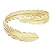 MANZHEN Swirl Leaf Feather Adjustable Cuff Bangle Mother's Day Jewelry Gift