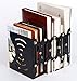 Gorse Hollow Black Decorative Bookends Heavy Duty Adjustable Books Holder Stand Desk Nonskid Bookend Metal