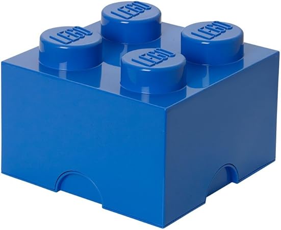 Plast Team 4003 - Caja en forma de bloque de lego 4, color azul [importado de Alemania]: Amazon.es: Juguetes y juegos