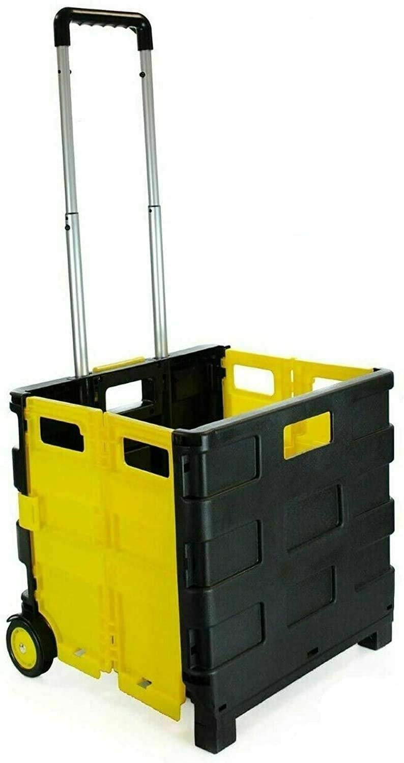 Buy Folding Boot Cart Shopping Trolley with Wheels Fold Up Storage Box