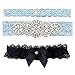Blue Garter Belts and Garters - Bride's Thigh Garter Wedding Set