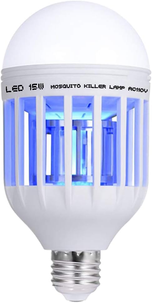 TBNEVG Bug Zapper Light Bulb Lamp,Electronic Mosquito Insect Fly Trap Killer, 110V 15W Mosquito Repellent Bulb for Home Indoor Outdoor Garden Patio Backyard by