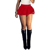 Shiyinvie Women Bubble Mini Skirt, High Waist Puffy Balloon Short Skirt