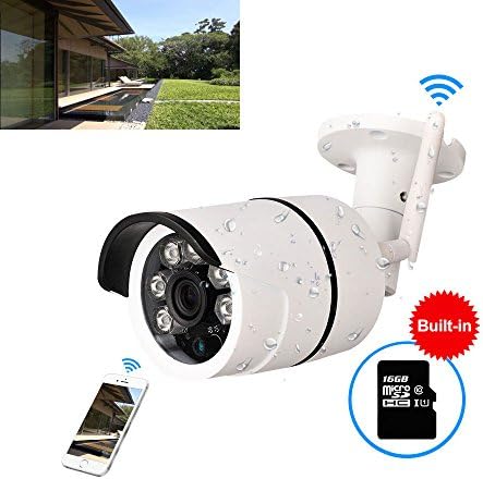 Keito HD 720P Outdoor Wireless Wifi Weatherproof Security Surveillance Network CCTV IP Camera Webcam, Built-in 16G Memory Card,Night Vision Remote Access for Iphone Android