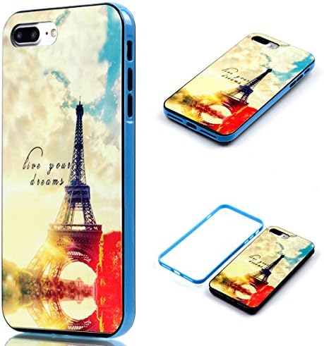 iPhone 7 Plus Case, Wandeneng Hybrid Fancy Colorful Pattern Hard Soft Silicone Bumper Case Fit for iPhone 7 Plus (Town)