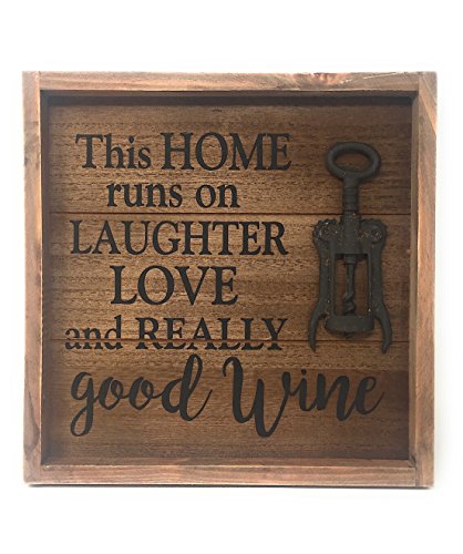Wine Decor Wall Art “This Home runs on Laughter Love and Really Good Wine”