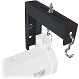 Elite Screens 6" Black Projector Screen L-Brackets, Single Metal Welded Construction, Wall or Ceiling Mount - Includes Hooks 