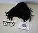 TOKYO-T Joker Wig Persona Cosplay Eyeglass Set Black Short Hair Accessory with Glasses