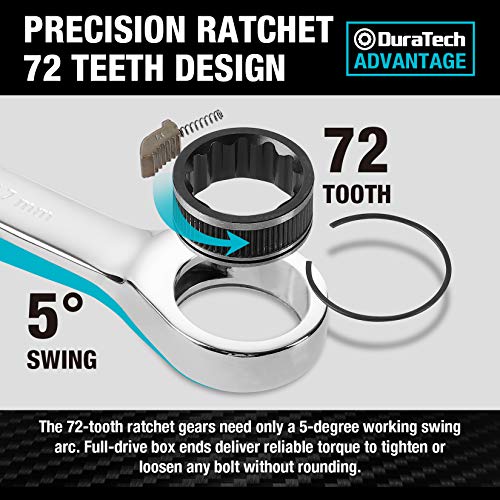 DURATECH Ratcheting Wrench Set, Combination Wrench Set, SAE & Metric