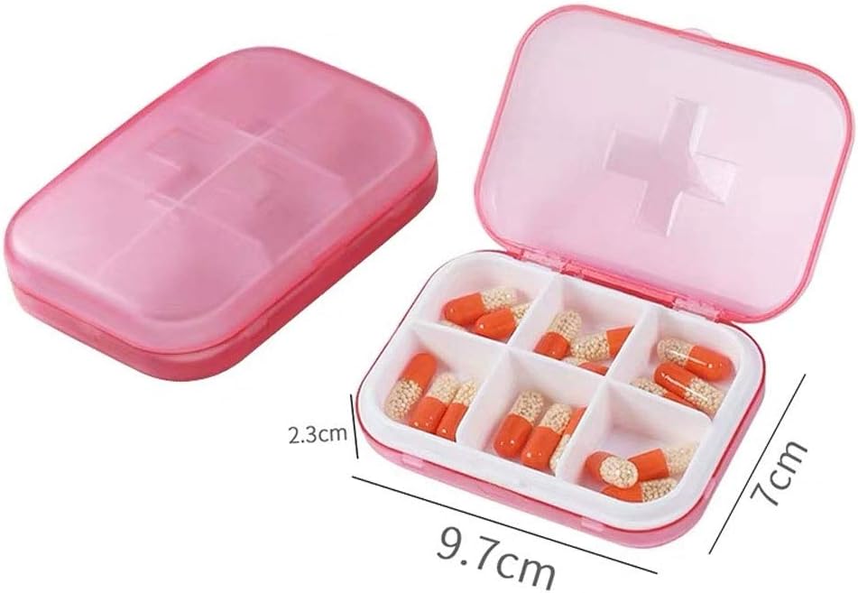 Mini Portable Medicine Box, six Lattice Medicine Box