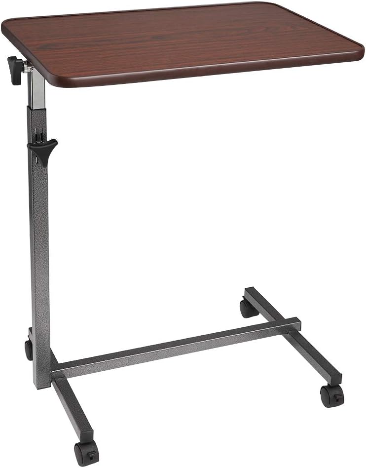 Amazon Com Henf Overbed Table Laptop Desk Adjustable Tilt Bedside Table Sofa Side Table Laptop Stand Cart Computer Desk Food Tray Table With Wheels For Home Use Kitchen Dining