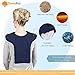 Microwavable Thermal Heating Pad Compress: Large Heat Therapy Pads for Sore Upper Back, Neck & Shoulder Pain Relief - Personal, Reusable, Non Electric Deep Muscle Hot Pack or Cold Wrap - Navy Blue