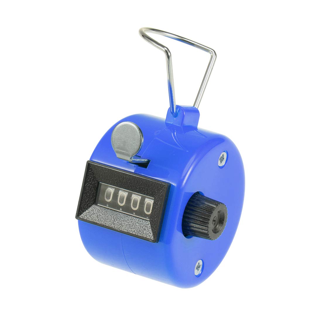 sourcing map Hand Tally Counter 4 Digit Tally Counter Mechanical Palm Click Counter Count Clicker Finger Counter Manual Clicker for Event Sport Stadium Blue