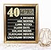 Katie Doodle 40th Birthday Anniversary Decorations for Men Women Over The Hill Party Supplies - Includes 8x10 Cheers to 40 Years Print [Unframed], Gold and Black
