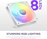 NZXT F120 RGB Core RF-C12SF-W1-120mm RGB Fan White PWM Core 8 LEDs view 2