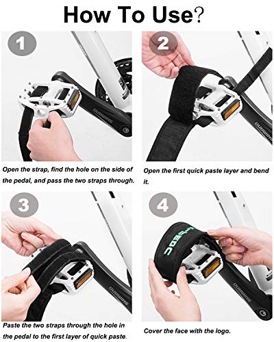 Qeedy Bike Pedal Straps Pedal 2 Pieces Bicycle Feet Strap Pedal Straps Toe Clips Straps Tape for Fixed Gear Bike (Blue)