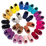 Baby Boys Girls First Walkers Tassel Soft Non-slip Crib Shoes Moccasin Sandal (12cm(6-12months), Style 2)