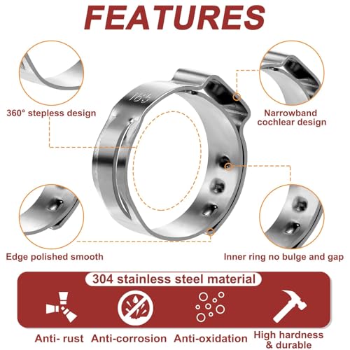 250PCS 14 Sizes Single Ear Hose Clamp, with Ear Clamp Pincer photo 12