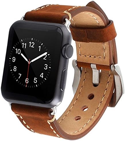 Apple Watch Band, Cowhide Genuine Leather iwatch Replacement Strap for Apple Watch Band 42mm Series 2 &amp; Series 1 iWatch Band Sport Edition Dark Brown
