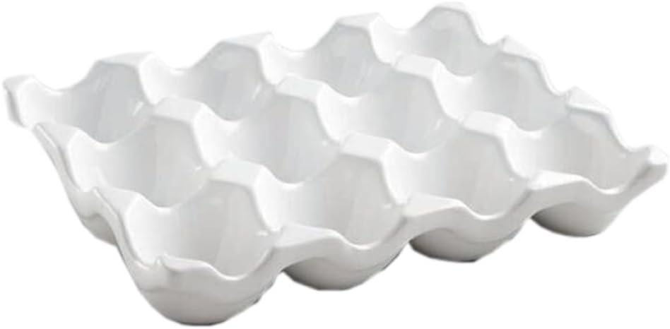 Ceramic Egg Crate 12-cup, White