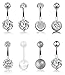 YOVORO 8PCS 14G 316L Stainless Steel Womens Belly Button Rings for Women Navel Rings Barbell Body Piercing Jewelry