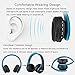 Fetta Wired On Ear Headphones with 3.5mm Audio Cable Wireless Stereo Bluetooth Headphones with Mic Protable Headsets Earphones for Smartphones,PC,Laptop,MP3 Player and More (Blue)
