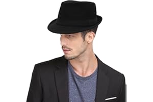 HKSICHENGKEJI Fedora Hat Men Felt Panama Jazz Hat Women Classic Manhattan Structured Trilby Hat Short Brim Vintage Fedora Hat Band