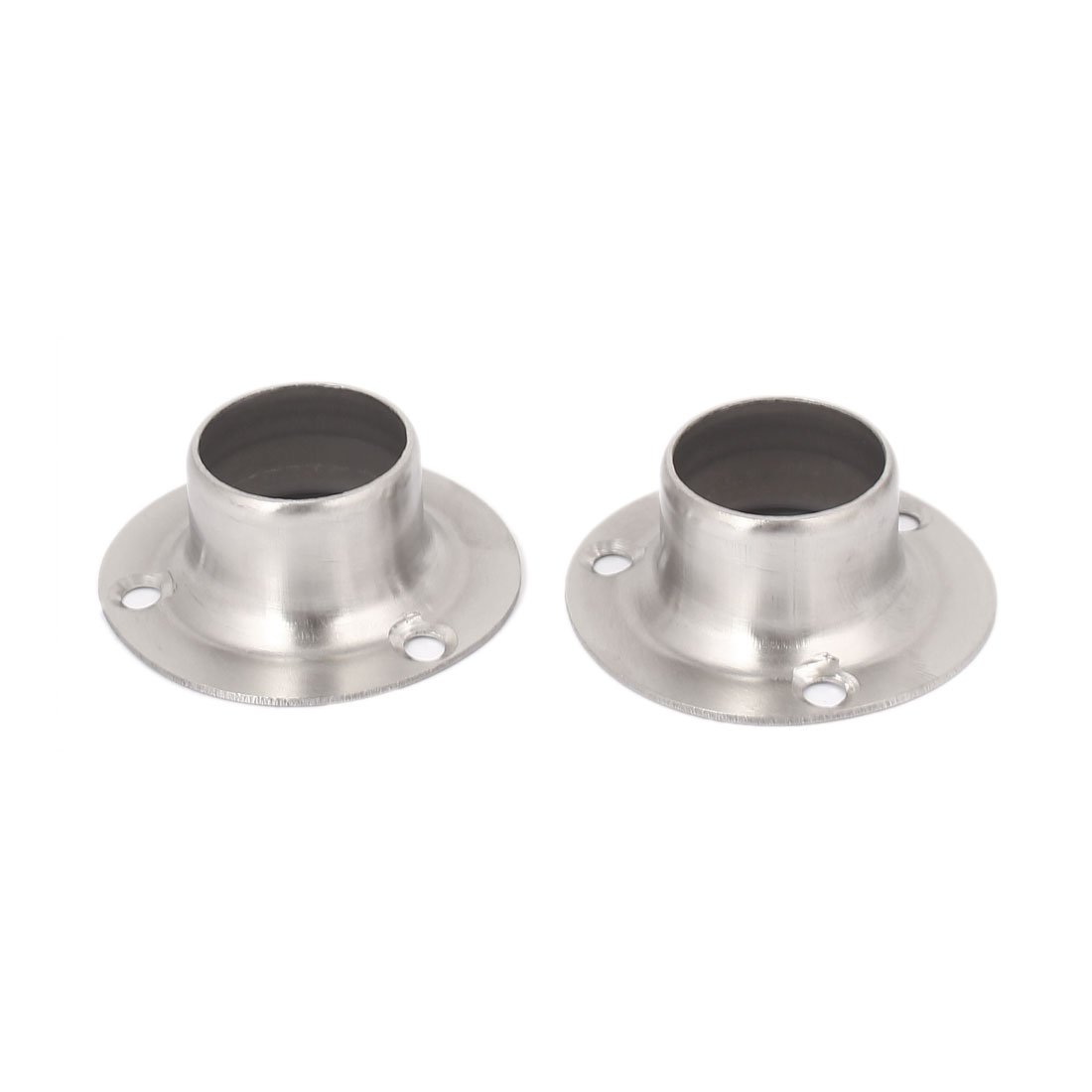 sourcingmap 22mm Dia Pipe Flange Socket Rail Rod Support Holder Bracket 2PCS for Wardrobe