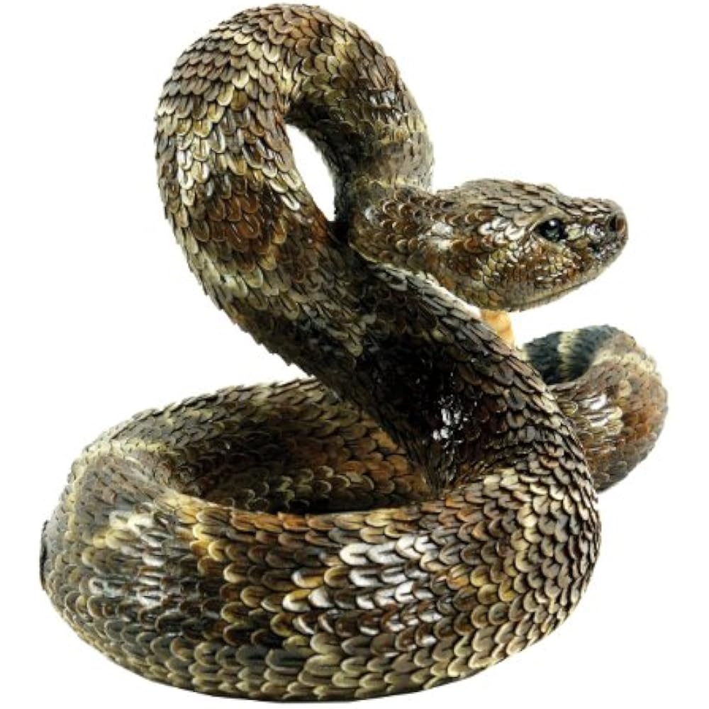 80057 Outdoor Statues Western Diamondback Rattlesnake Statue, Large