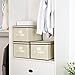 SONGMICS Large Storage Bins Cube Box with lids and Dual Non-woven Handles for Home Closet Bedroom Drawers Organizers Set of 3, Beige URLB40M