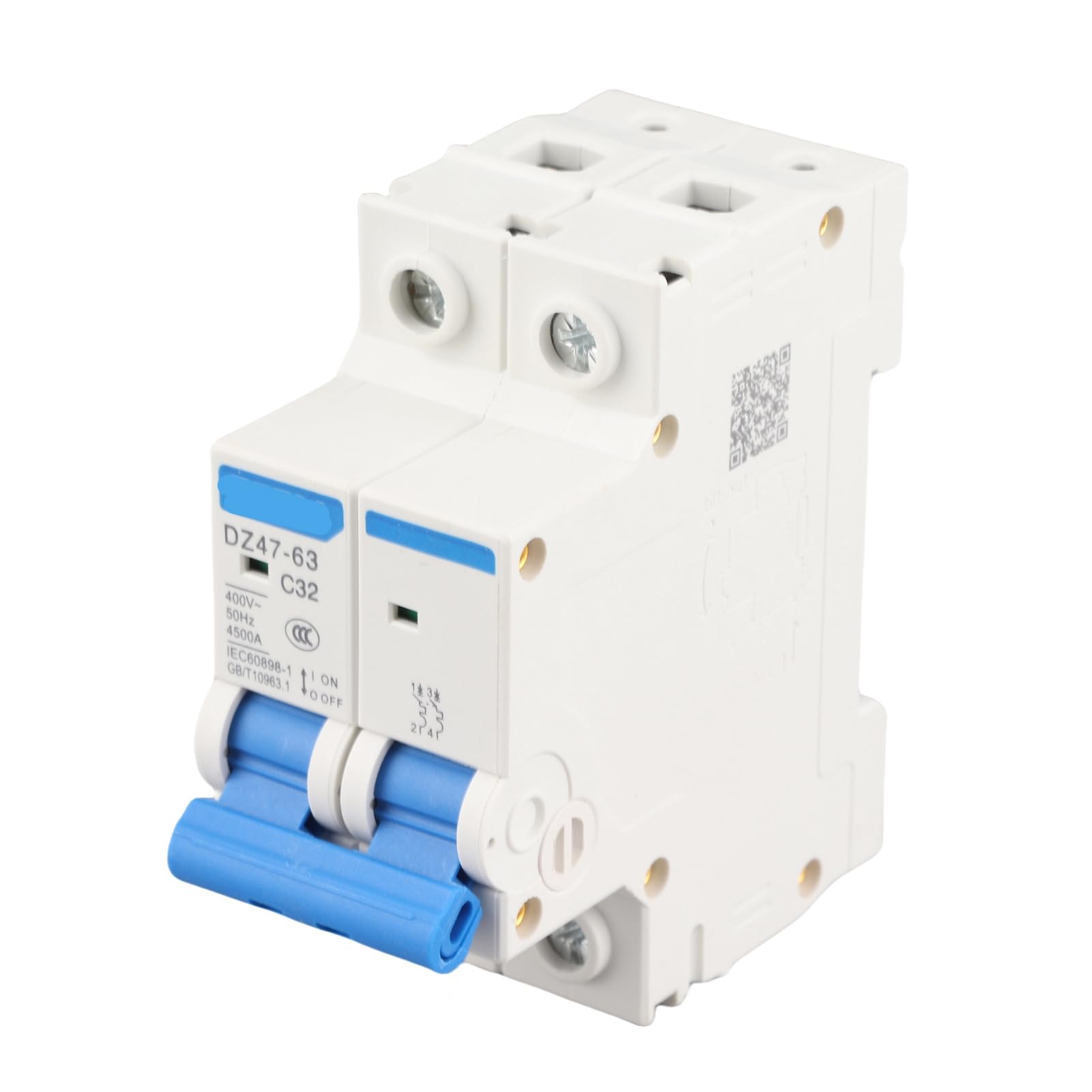 DZ47-63 2-Pole RCCB Circuit Breaker, 220/380V, 32A